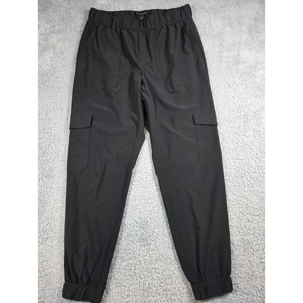 Banana Republic Cargo Jogger Pants S Black Womens Elastic Waist Stretch Utility - Picture 1 of 9